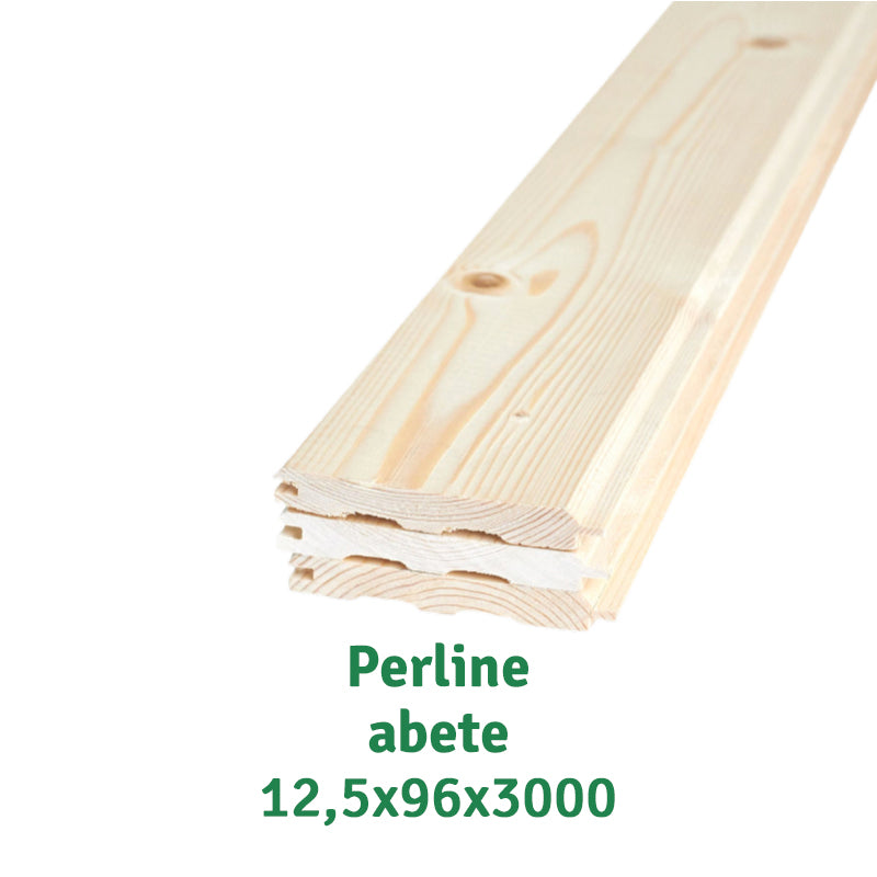 Perline legno; 12,5х96х3000; AB; abete - 10,59 €/m² – Pellet Legnami Brenta