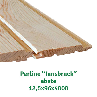 Perline legno “Innsbruck”; 12,5х96х4000mm; BC; abete - 8,32 €/m²