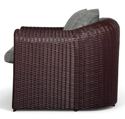 Grande poltrona intrecciata in rattan sintetico AMPIR. Colore: marrone