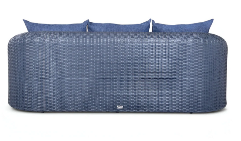 Grande divano a tre posti intrecciato in rattan sintetico AMPIR