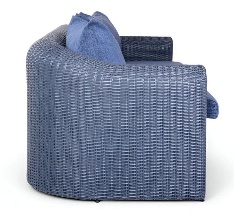 Grande divano a tre posti intrecciato in rattan sintetico AMPIR