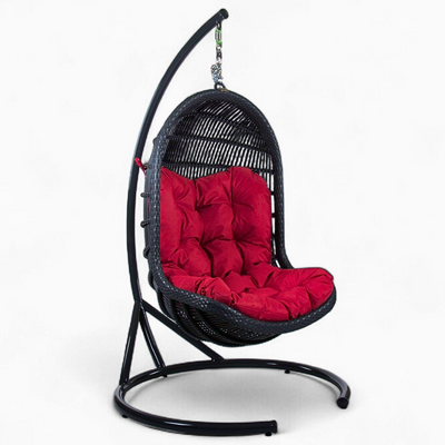 Poltrona sospesa di alta qualità con supporto PARMA Terico — sedia a dondolo con ergonomia della poltrona classica. Nera.