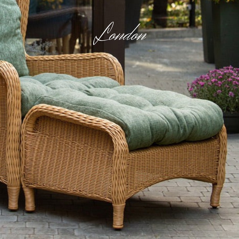 Pouf in rattan sintetico LONDON. Colore: beige