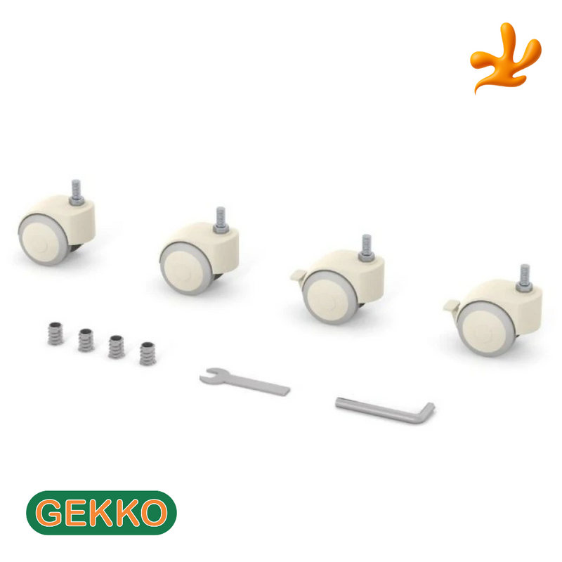 Set di ruote per lettino Gekko Kids – Beige/Grigio