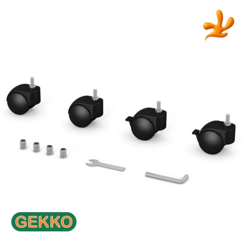 Set di ruote per lettino Gekko Kids - Nero