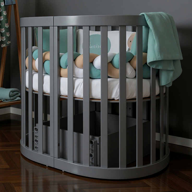 Meccanismo a dondolo per lettini Mikko Gekko (90×70). Longitudinale, senza cassetto. Colore: grigio scuro