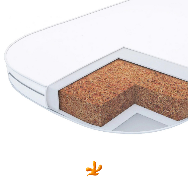Materasso in fibra di cocco Mococo Gekko Kids per lettino Zukko e Zukko Soft 80×60×7 cm.