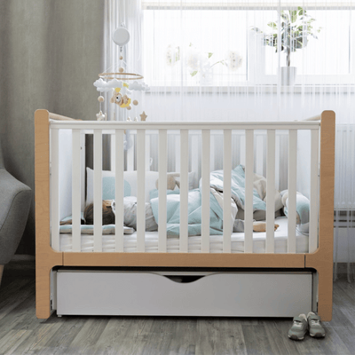 Lettino per bambini Markito Gekko Kids 120x60. Colore: bianco- legno naturale