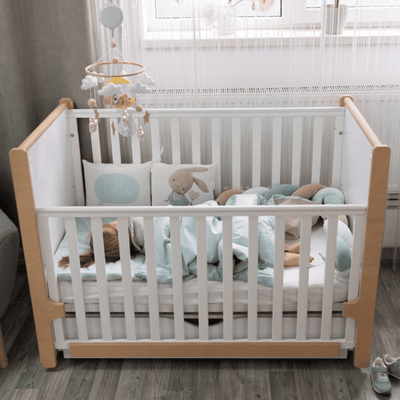 Lettino per bambini Markito Gekko Kids 120x60. Colore: bianco- legno naturale