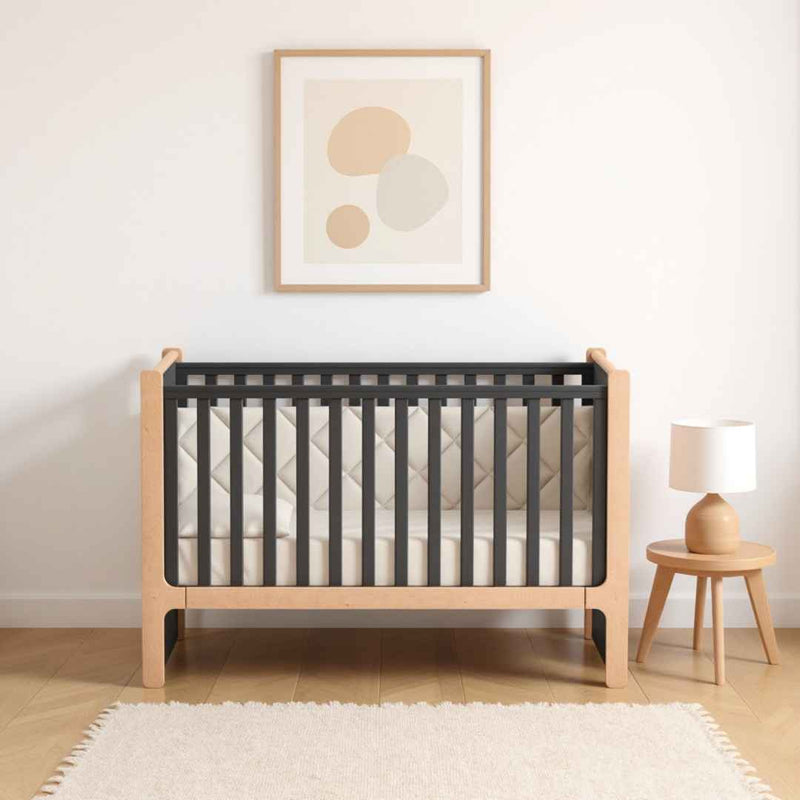 Lettino per bambini Markito Gekko Kids 120x60. Colore: grigio scuro - legno naturale