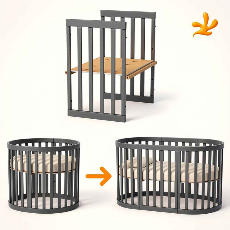Set di trasformazione per lettino Mikko Gekko Kids – Grigio scuro