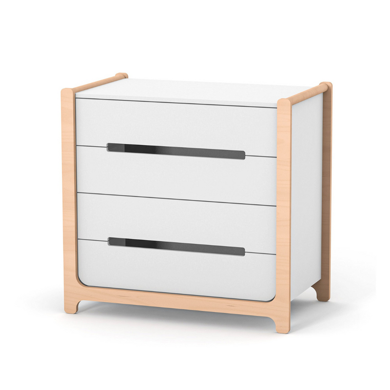 Cassettiera per bambini Markito Gekko Kids, 90x53x86 cm. Colore: bianco - legno naturale