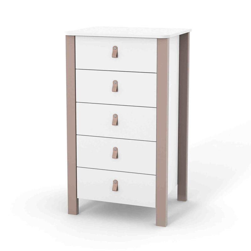 Cassettiera per bambini Zukko 600 Gekko Kids. Colore bianco-beige.