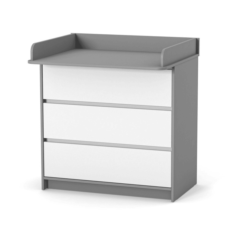 Cassettiera per bambini Lovitto Gekko Kids, 90x51x86 cm. Colore: bianco - grigio scuro