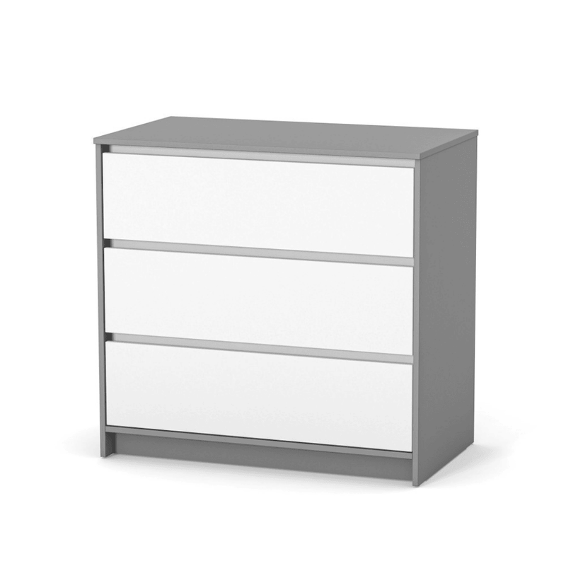 Cassettiera per bambini Lovitto Gekko Kids, 90x51x86 cm. Colore: bianco - grigio scuro