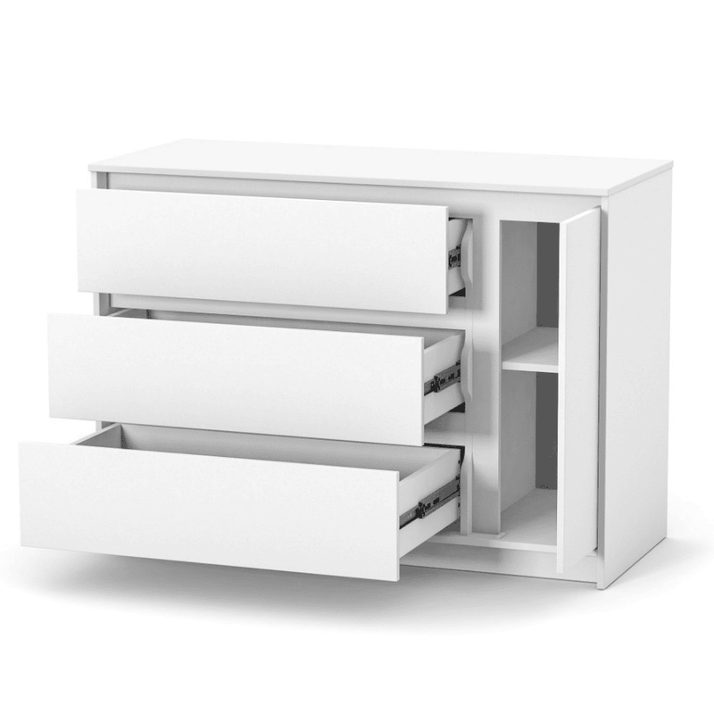 Cassettiera per bambini Lovitto Gekko Kids, 120x51x87 cm. Colore: bianco
