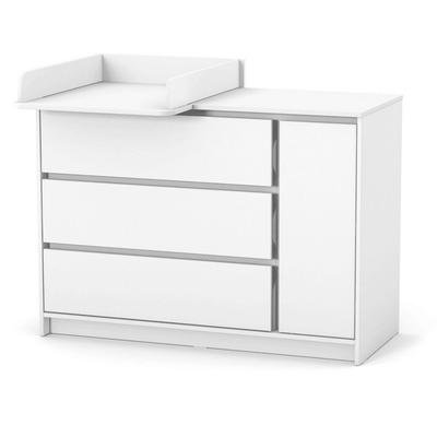 Cassettiera per bambini Lovitto Gekko Kids, 120x51x87 cm. Colore: bianco