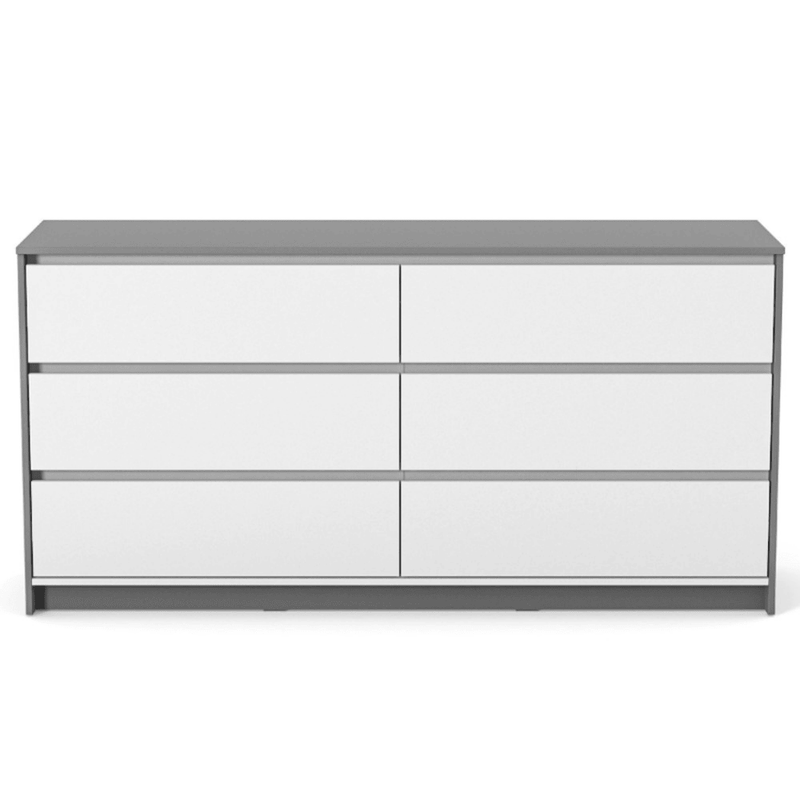 Cassettiera per bambini Lovitto Gekko Kids, 175x51x87 cm. Colore: bianco - grigio scuro