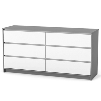Cassettiera per bambini Lovitto Gekko Kids, 175x51x87 cm. Colore: bianco - grigio scuro