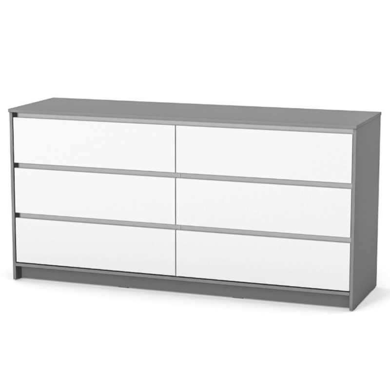 Cassettiera per bambini Lovitto Gekko Kids, 175x51x87 cm. Colore: bianco - grigio scuro