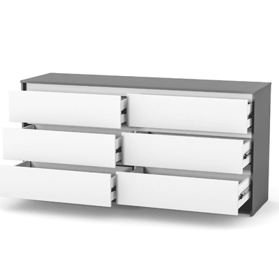 Cassettiera per bambini Lovitto Gekko Kids, 175x51x87 cm. Colore: bianco - grigio scuro