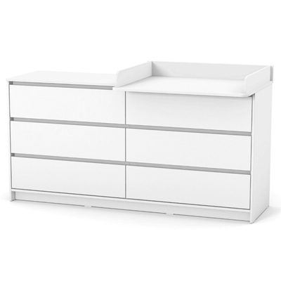 Cassettiera per bambini Lovitto Gekko Kids, 175x51x87 cm. Colore: bianco