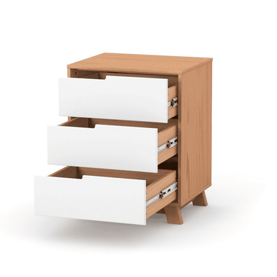 Cassettiera per bambini Lussi Gekko Kids, 60x49x80 cm. Colore: bianco - legno naturale