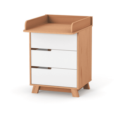 Cassettiera per bambini Lussi Gekko Kids, 60x49x80 cm. Colore: bianco - legno naturale