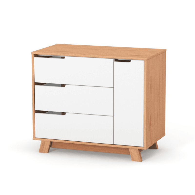 Cassettiera per bambini Lussi Gekko Kids, 90x49x77 cm. Colore: bianco - legno naturale