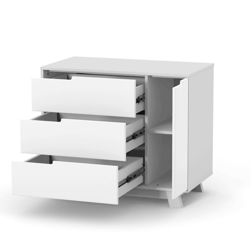 Cassettiera per bambini Lussi Gekko Kids, 90x49x77 cm. Colore: bianco - grigio
