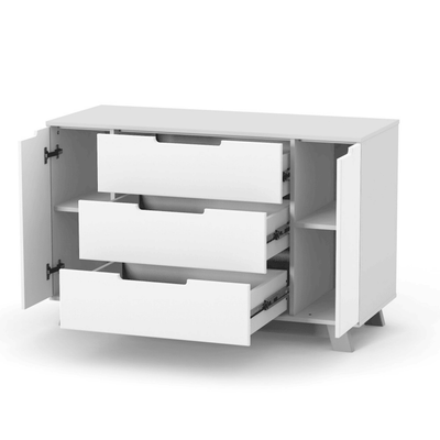 Cassettiera per bambini Lussi Gekko Kids, 120x49x77 cm. Colore: bianco - grigio