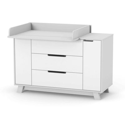 Cassettiera per bambini Lussi Gekko Kids, 120x49x77 cm. Colore: bianco - grigio