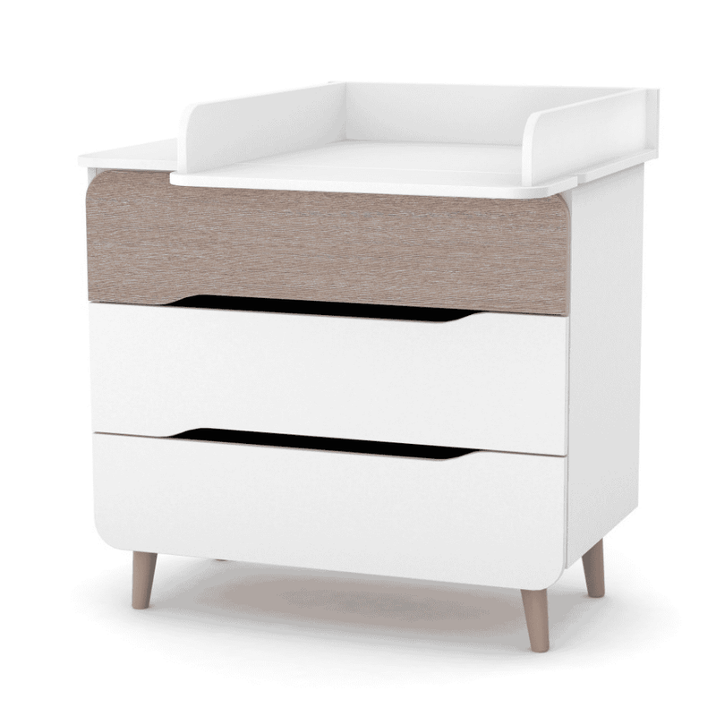 Cassettiera per bambini Belitto Gekko Kids, 89x49x80 cm. Colore: bianco-beige