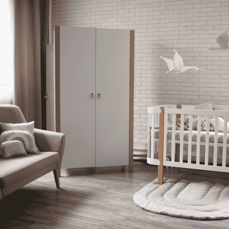 Armadio per bambini Zukko 960 Gekko Kids. Colore: bianco-legno naturale