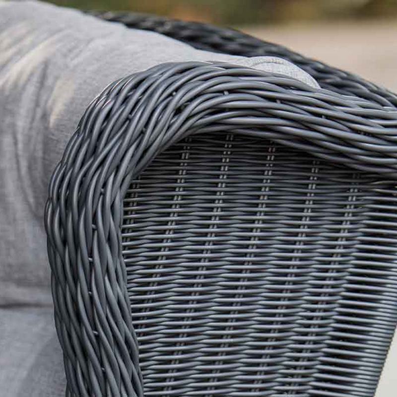 Grande poltrona in rattan sintetico LONDON. Colore: grafite