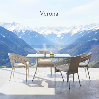 Tavolo in rattan sintetico VERONA Terico. Colore: oliva