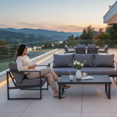 Poltrona da giardino grande LOFT. Colore: grafite