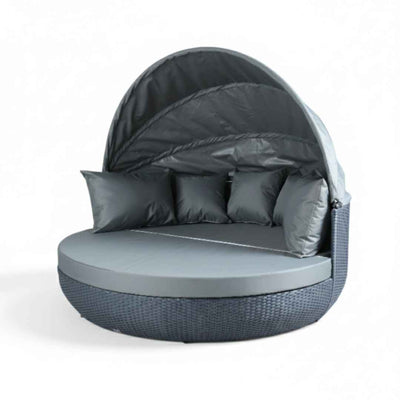 Letto da giardino intrecciato grande BONNI Terico. Colore: grafite