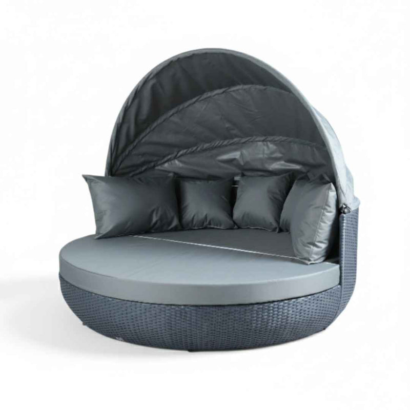 Letto da giardino intrecciato grande BONNI Terico. Colore: grafite