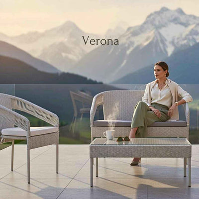 Divano in rattan sintetico VERONA Terico. Colore: oliva