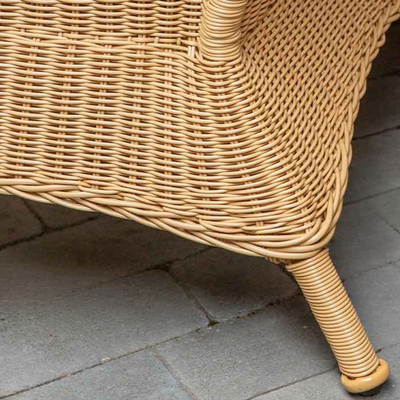 Grande poltrona in rattan sintetico LONDON. Colore: beige chiaro