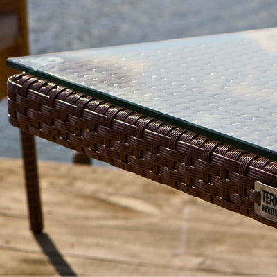 Tavolo in rattan sintetico KIPRUS Terico 160×90×75 cm. Colore: marrone