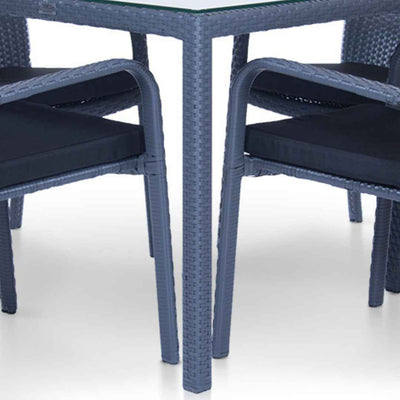 Tavolo in rattan sintetico KIPRUS Terico 160×90×75 cm. Colore: grafite