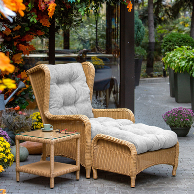 Grande poltrona in rattan sintetico LONDON. Colore: beige chiaro