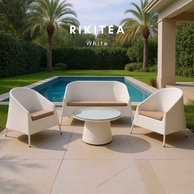 Tavolo in rattan sintetico RIKITEA Terico. Colore: bianco