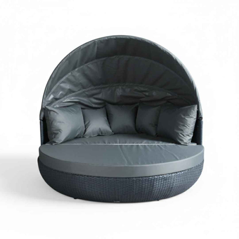 Letto da giardino intrecciato grande BONNI Terico. Colore: grafite