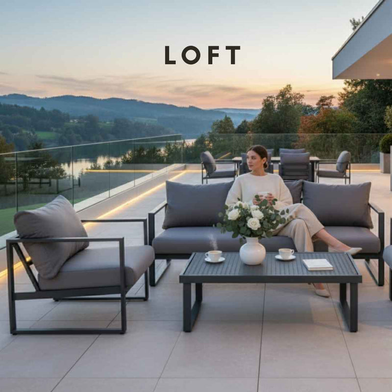 Poltrona da giardino grande LOFT. Colore: grafite