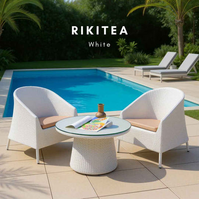 Poltrona in rattan sintetico RIKITEA Terico. Colore: bianco