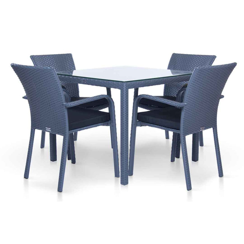 Sedia in rattan  sintetico KIPRUS Terico. Colore: grafite