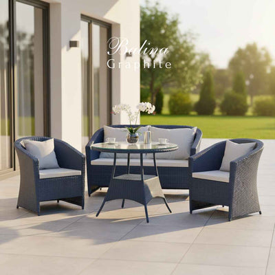 Sedia in rattan sintetico BALINA Terico. Colore: grafite